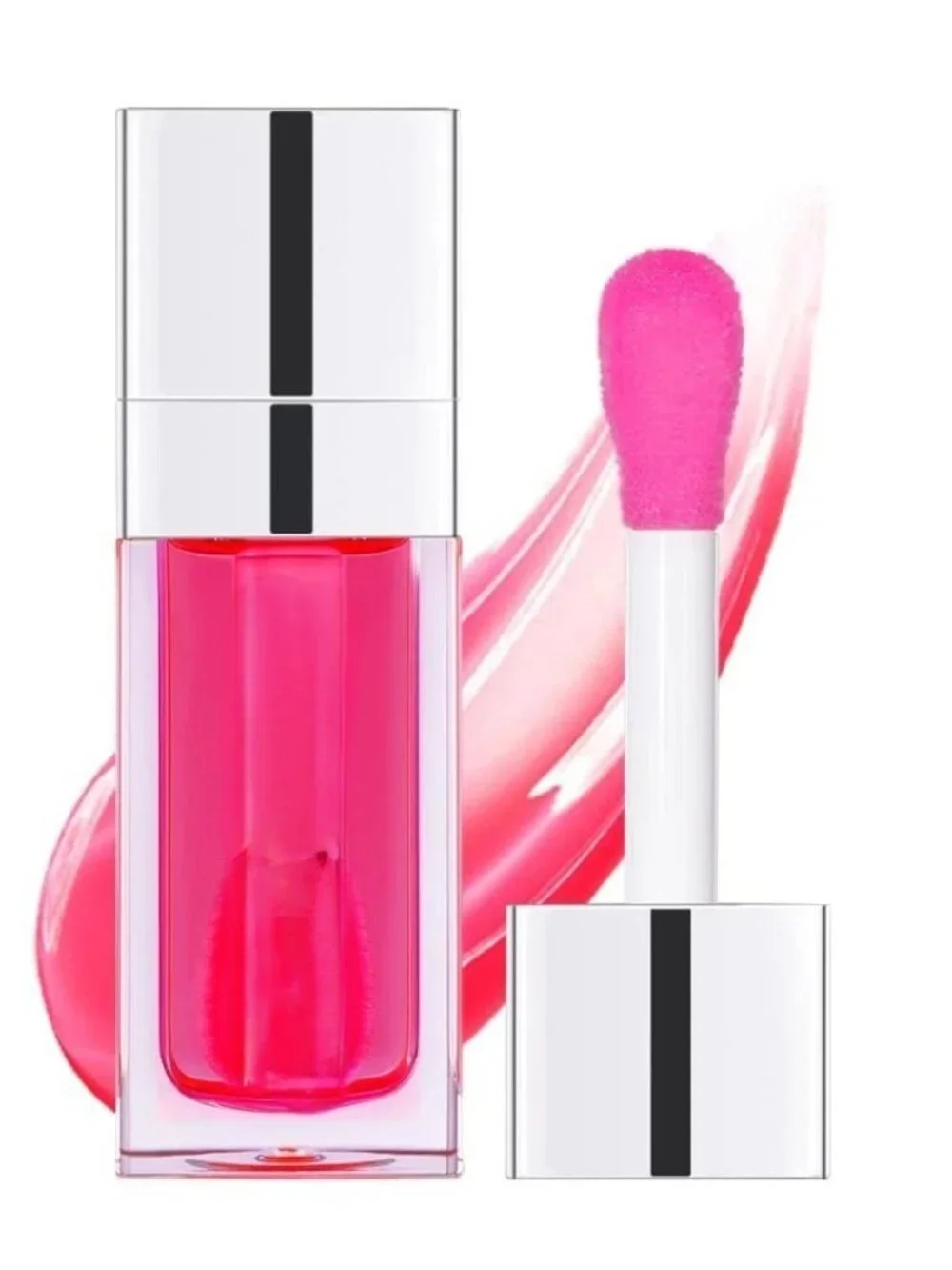 Shiny Cherry Hydrating Tinted Lip Oil Plumping Gloss Pink Tint Non Sticky Glossy